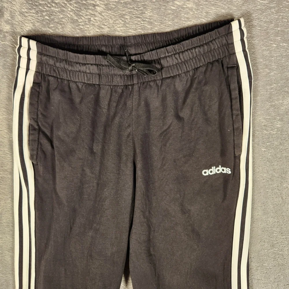 Adidas Track Pants Mens Medium Black Excellent‎ 3-Stripes Joggers DP2377